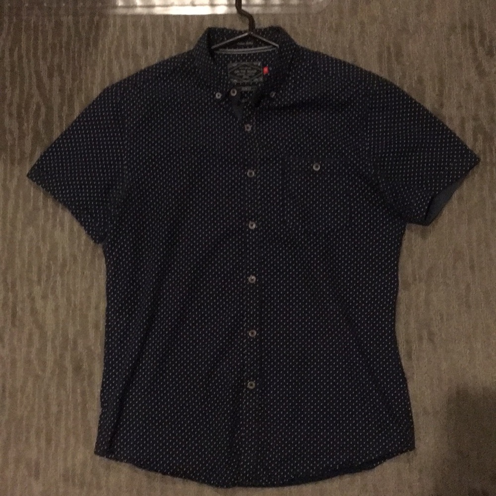 Navy Button Down - SS
